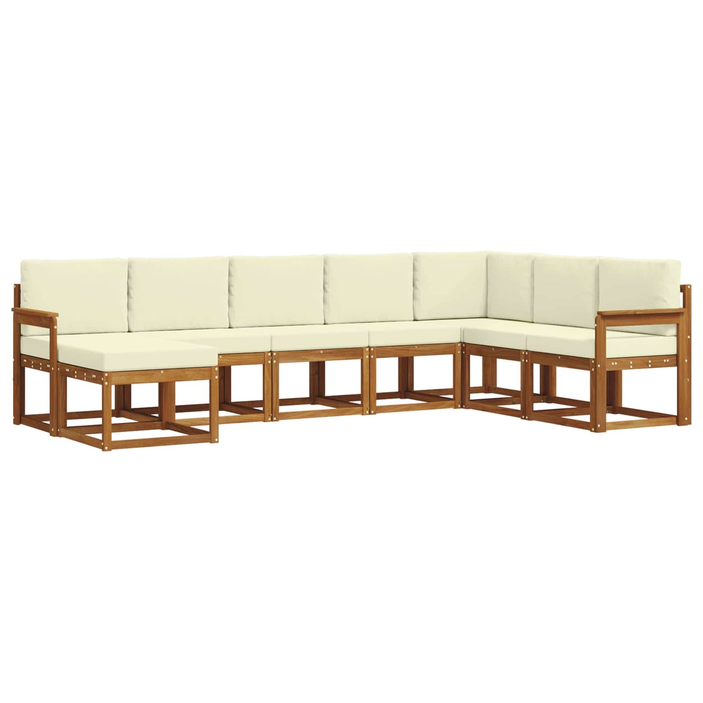 vidaXL Σειρά Καναπέ Εξωτερικού με μαξιλάρι 8 pcs Φυσικό και Κρέμα