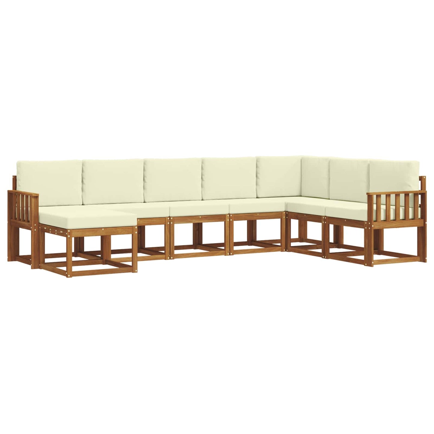 vidaXL Σειρά Καναπέ Εξωτερικού με μαξιλάρι 8 pcs Φυσικό και Κρέμα