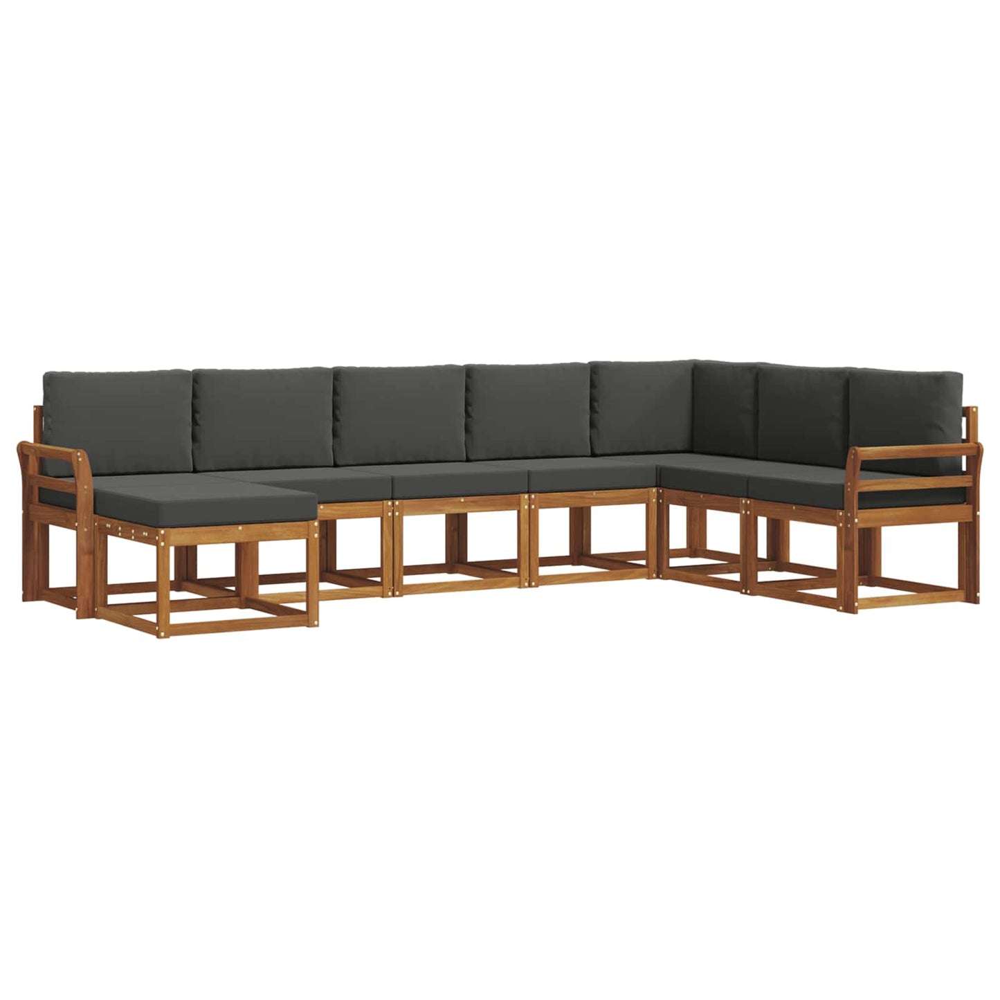 vidaXL Σειρά Καναπέ Εξωτερικού με μαξιλάρι 8 pcs Φυσικό και Ανθρακί