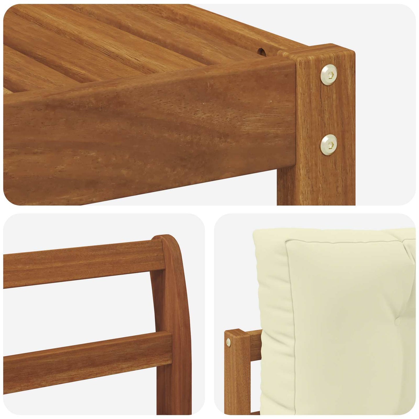 vidaXL Σειρά Καναπέ Εξωτερικού 7 τμχ. Φυσικό και Κρέμα