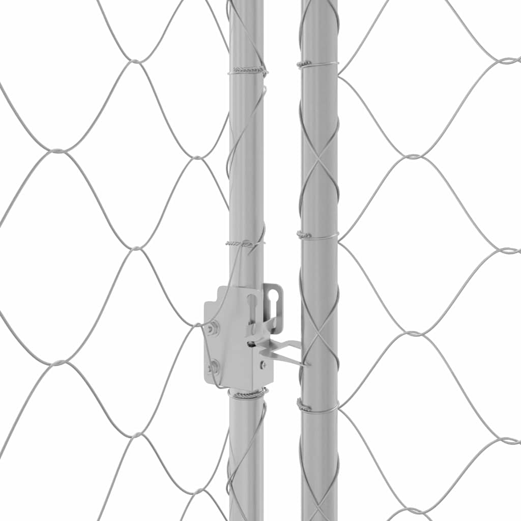 vidaXL Κλουβί σκύλου Ασημί 400 x 200 x 200 εκ. Επικαλυμμένος Χάλυβας