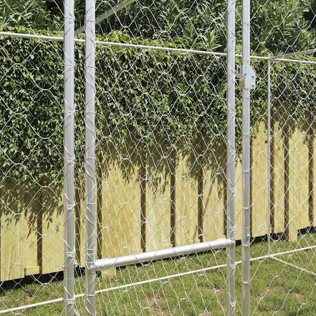 vidaXL Κλουβί σκύλου Ασημί 600 x 200 x 200 εκ. Επικαλυμμένος Χάλυβας