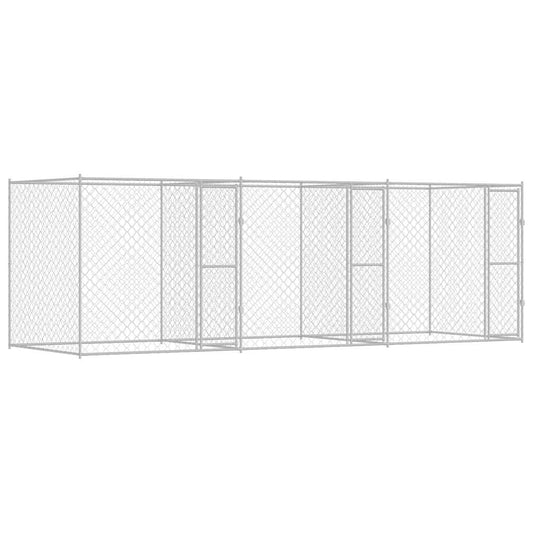 vidaXL Κλουβί σκύλου Ασημί 600 x 200 x 200 εκ. Επικαλυμμένος Χάλυβας