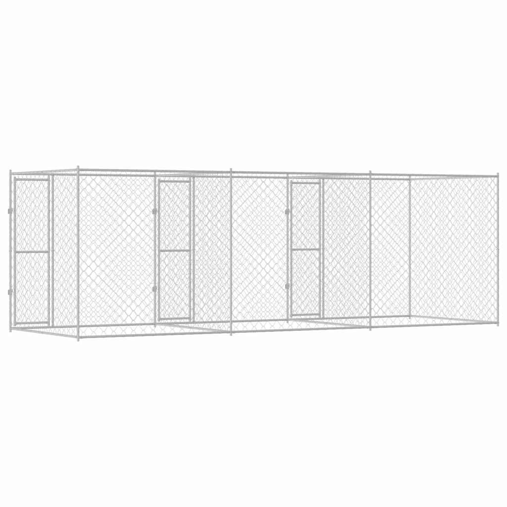 vidaXL Κλουβί σκύλου Ασημί 600 x 200 x 200 εκ. Επικαλυμμένος Χάλυβας