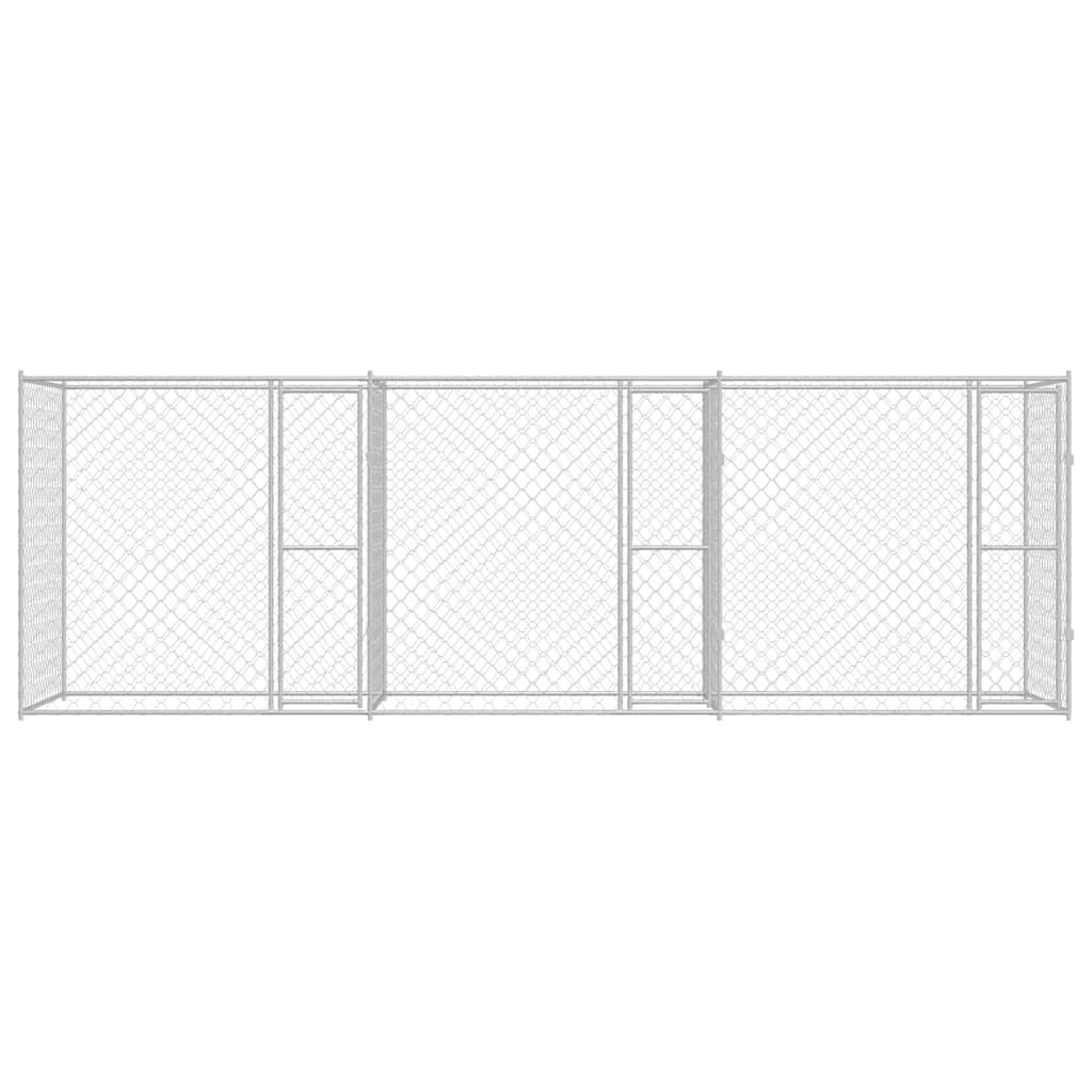 vidaXL Κλουβί σκύλου Ασημί 600 x 200 x 200 εκ. Επικαλυμμένος Χάλυβας
