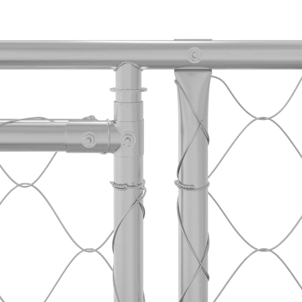 vidaXL Κλουβί σκύλου Ασημί 800 x 200 x 200 εκ. Επικαλυμμένος Χάλυβας