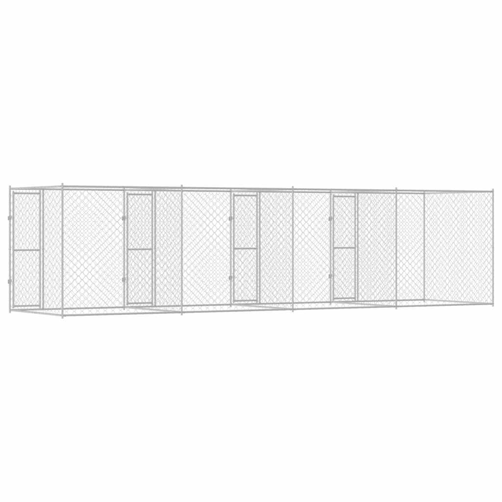 vidaXL Κλουβί σκύλου Ασημί 800 x 200 x 200 εκ. Επικαλυμμένος Χάλυβας