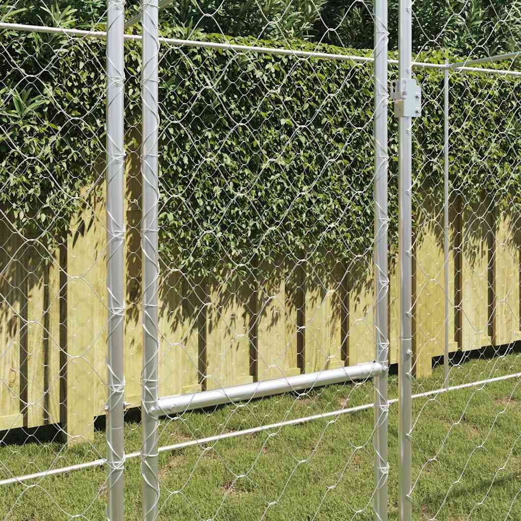 vidaXL Κλουβί σκύλου Ασημί 800 x 200 x 256 εκ. Επικαλυμμένος Χάλυβας