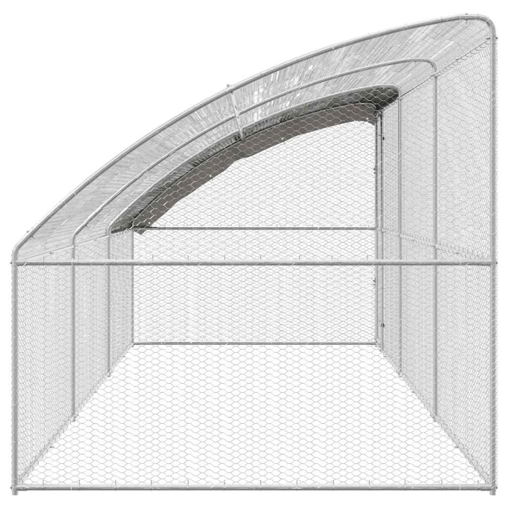 vidaXL Κλουβί για κότες Ασημί 600 x 200 x 198.5 εκ