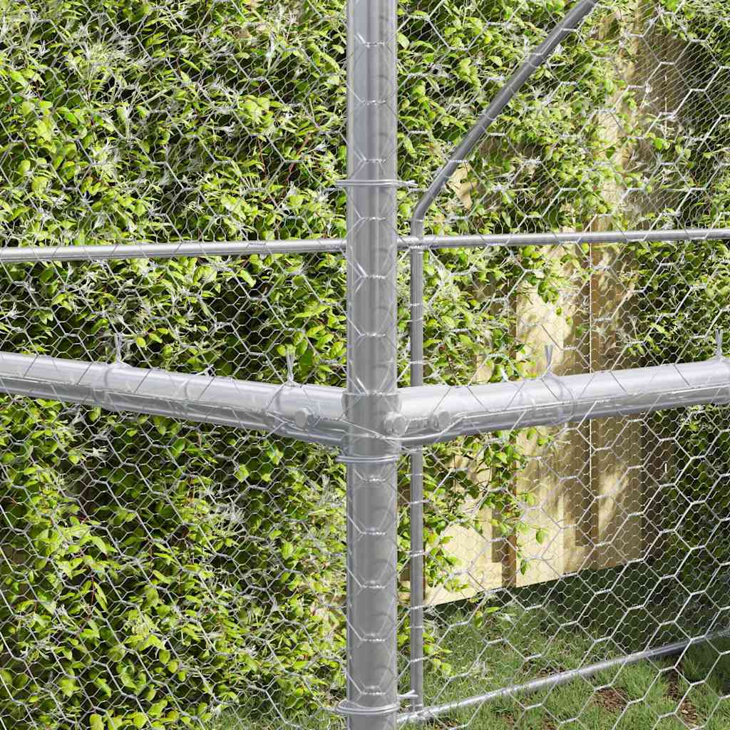 vidaXL Κλουβί για κότες Ασημί 800 x 200 x 198.5 εκ