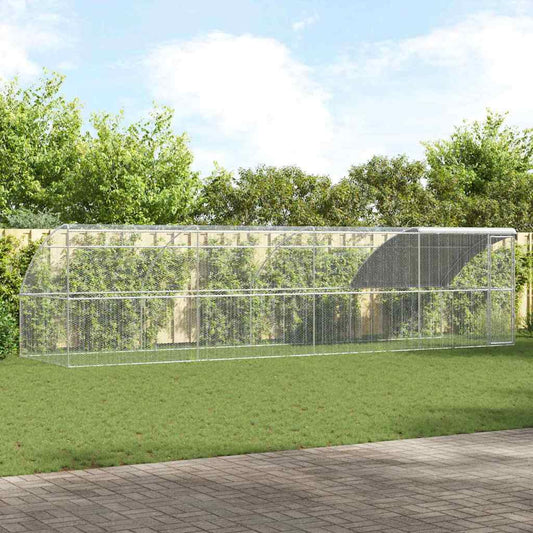 vidaXL Κλουβί για κότες Ασημί 800 x 200 x 198.5 εκ