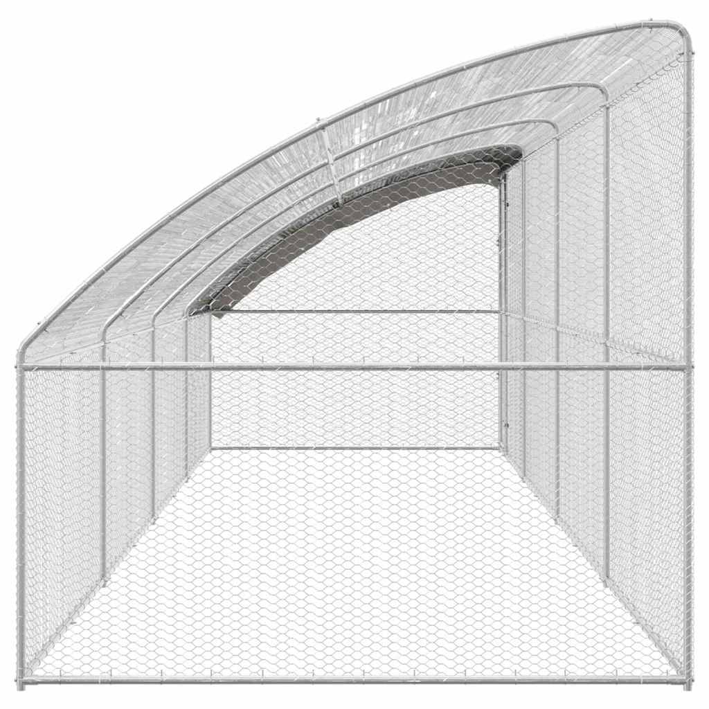 vidaXL Κλουβί για κότες Ασημί 800 x 200 x 198.5 εκ