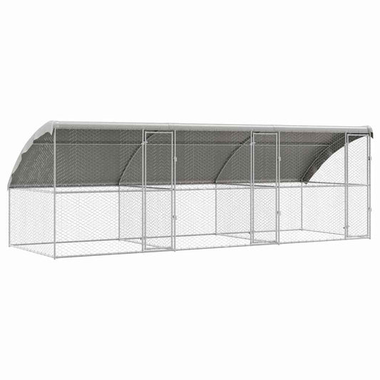vidaXL Κλουβί Σκύλου με αποθήκευση 3 pcs Ασημί 6 x 2 x 2 m Ατσάλι