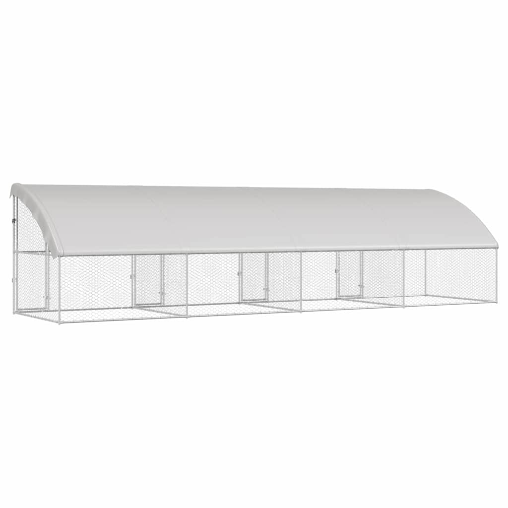 vidaXL Κλουβί Σκύλου με αποθήκευση 4 pcs Ασημί 8 x 2 x 2 m Ατσάλι