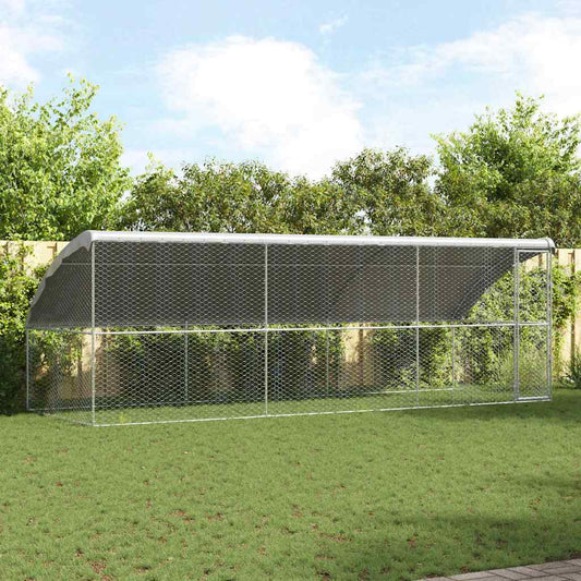 vidaXL Κλουβί Σκύλου με αποθήκευση 3 pcs Ασημί 6 x 2 x 2 m Ατσάλι