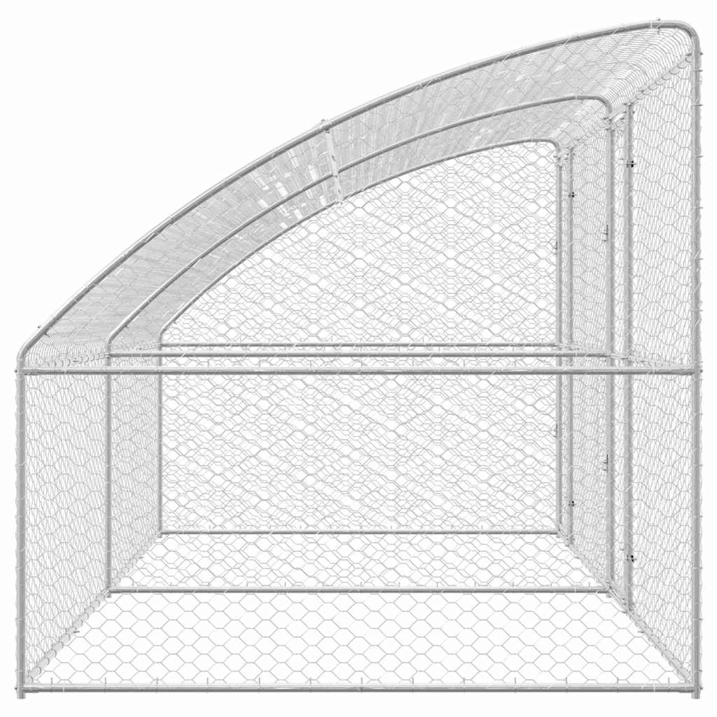 vidaXL Κλουβί Σκύλου με αποθήκευση 2 pcs Ασημί 4 x 2 x 2 m Ατσάλι