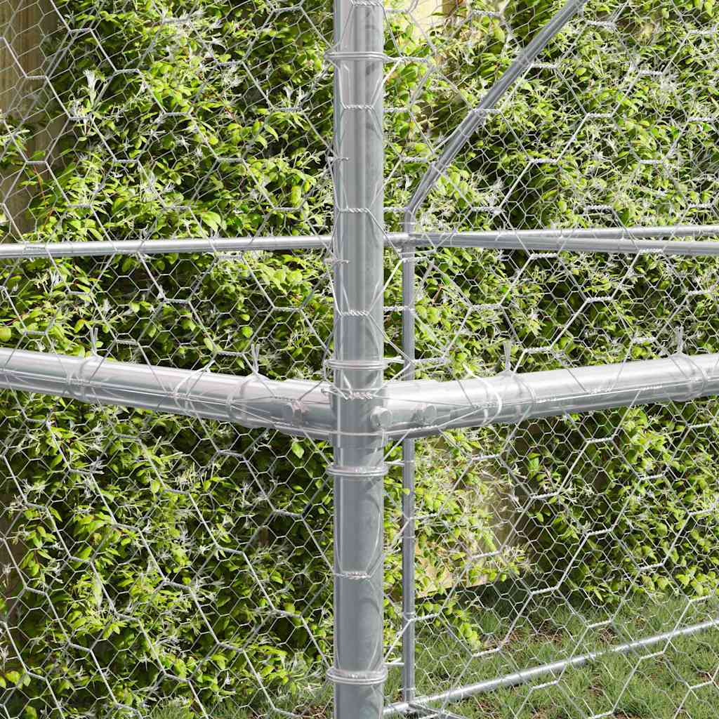 vidaXL Κλουβί Σκύλου με αποθήκευση 3 pcs Ασημί 6 x 2 x 2 m Ατσάλι