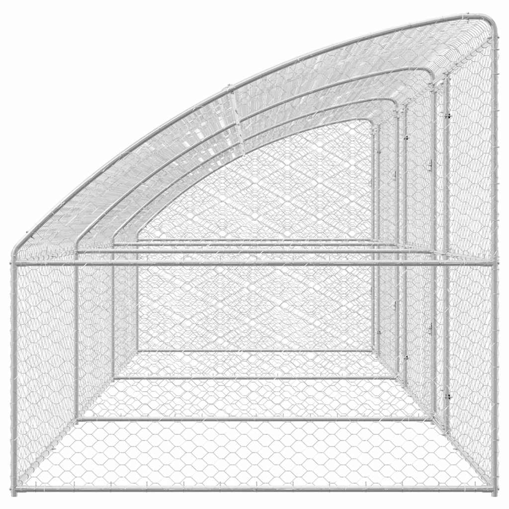 vidaXL Κλουβί Σκύλου με αποθήκευση 3 pcs Ασημί 6 x 2 x 2 m Ατσάλι