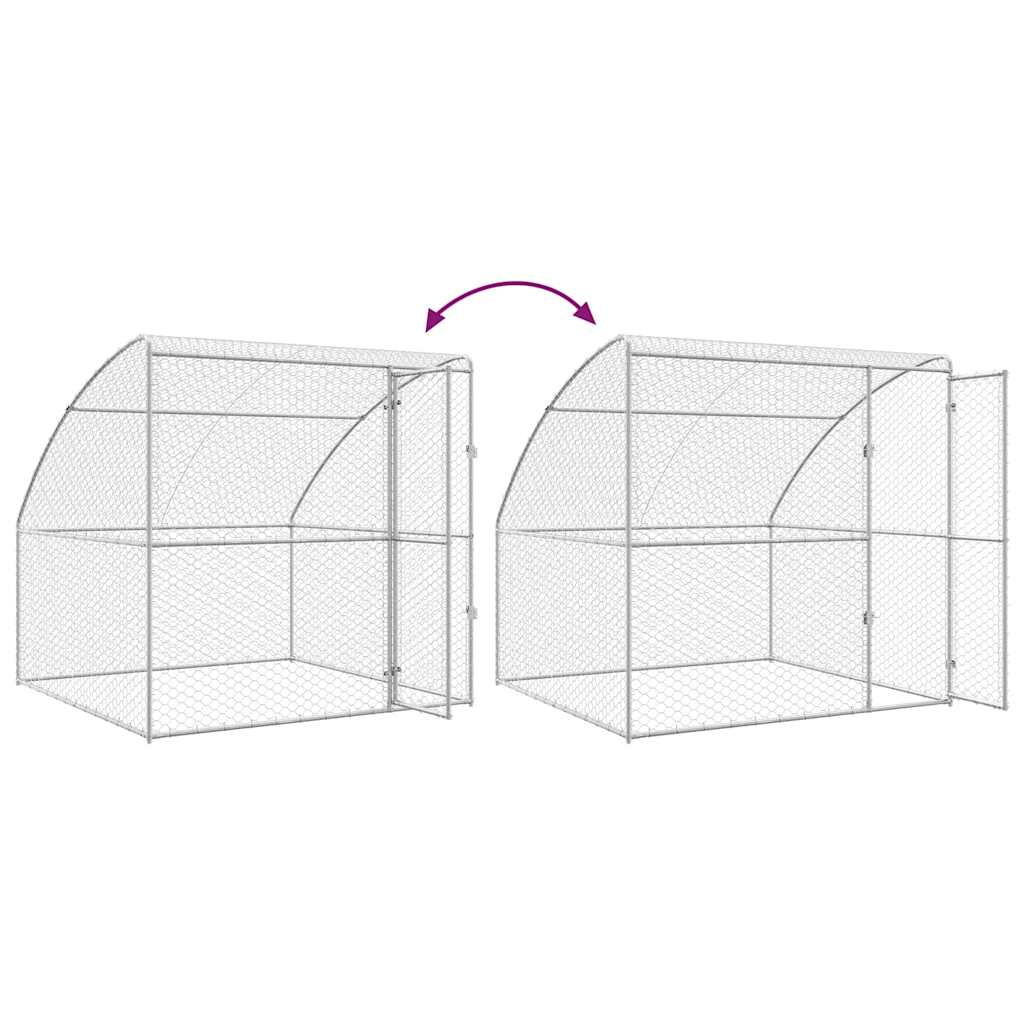 vidaXL Κλουβί Σκύλου με αποθήκευση 4 pcs Ασημί 8 x 2 x 2 m Ατσάλι