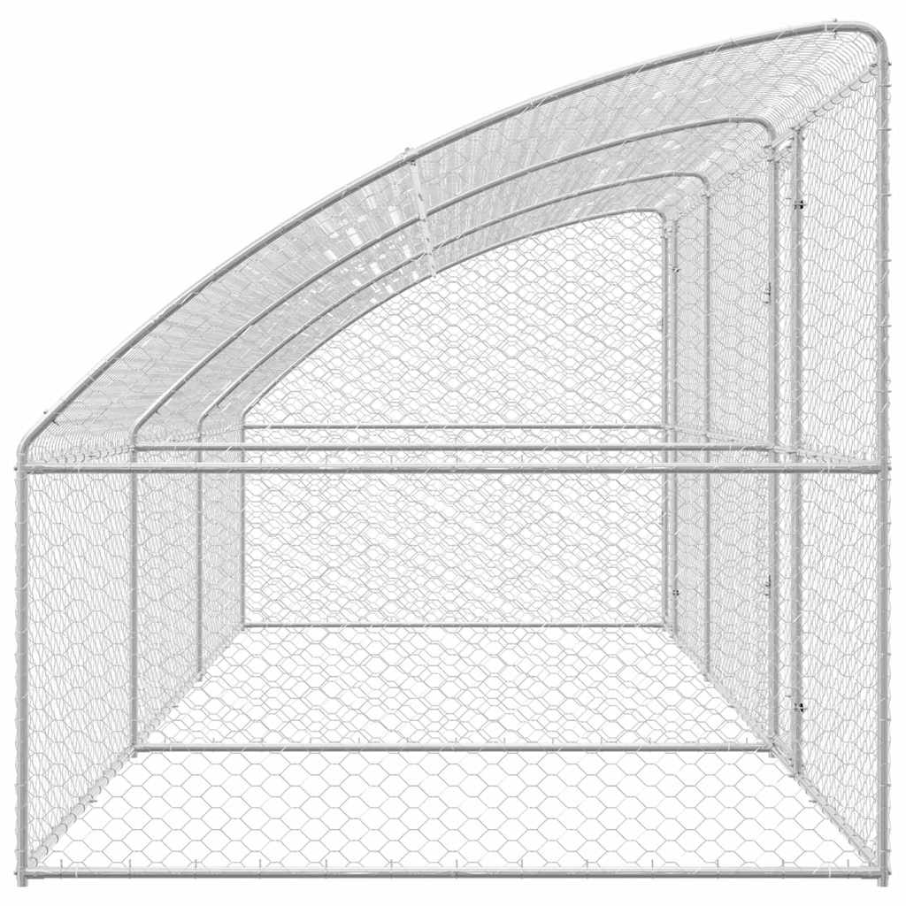 vidaXL Κλουβί Σκύλου με αποθήκευση 3 pcs Ασημί 6 x 2 x 2 m Ατσάλι