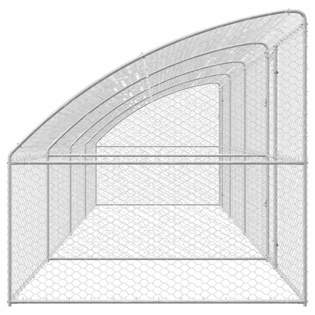 vidaXL Κλουβί Σκύλου με αποθήκευση 4 pcs Ασημί 8 x 2 x 2 m Ατσάλι