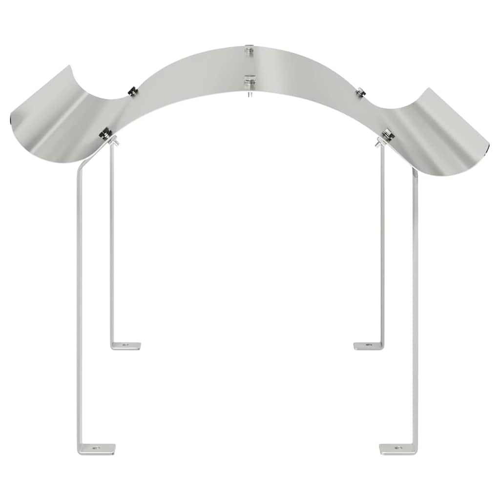 vidaXL Καπέλο τζακιού Ασημί 59.5 x 50 x 36.5 cm Ανοξείδωτο ατσάλι