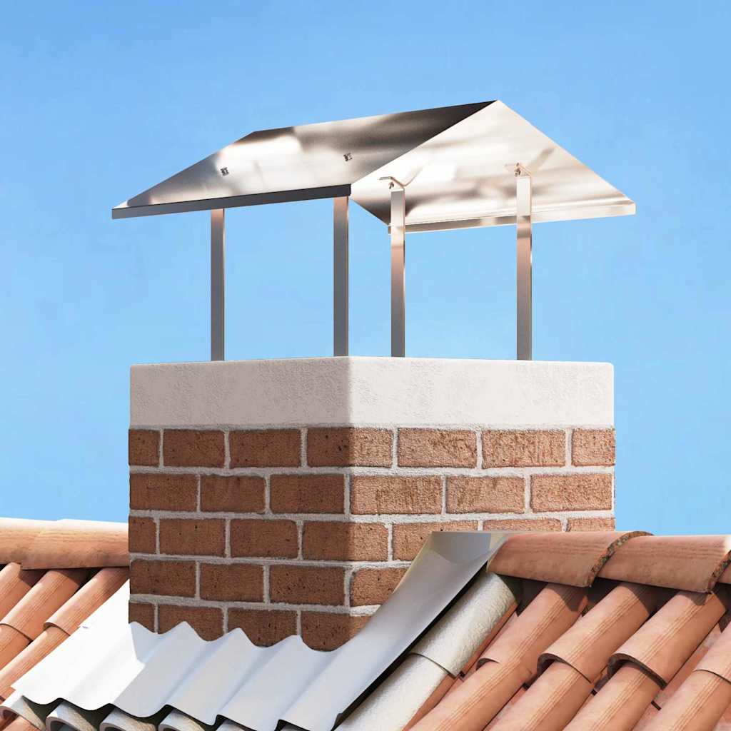 vidaXL Καπνοδόχος Ασημί 60 x 60 x 38 cm Ανοξείδωτο ατσάλι