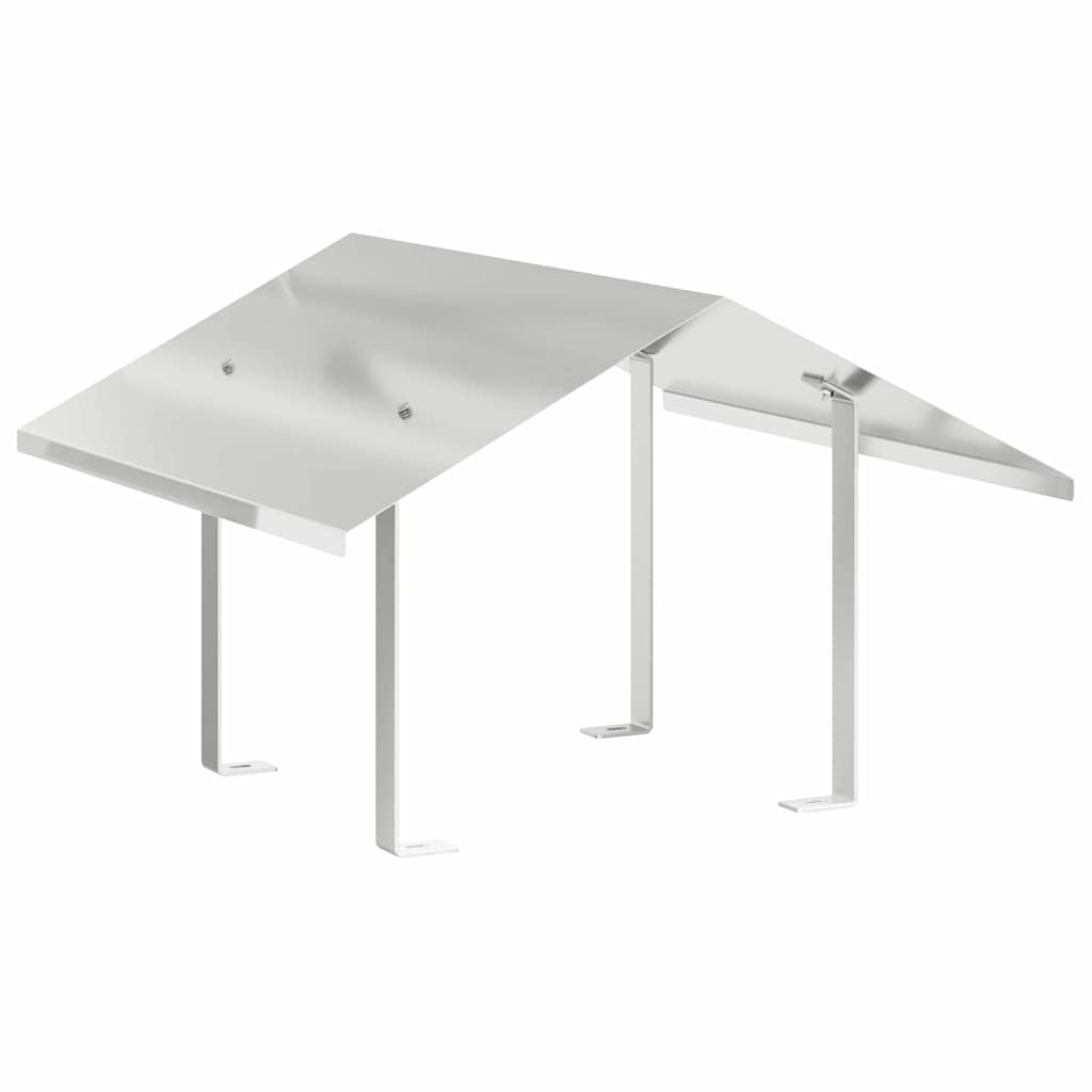 vidaXL Καπνοδόχος Ασημί 60 x 60 x 38 cm Ανοξείδωτο ατσάλι