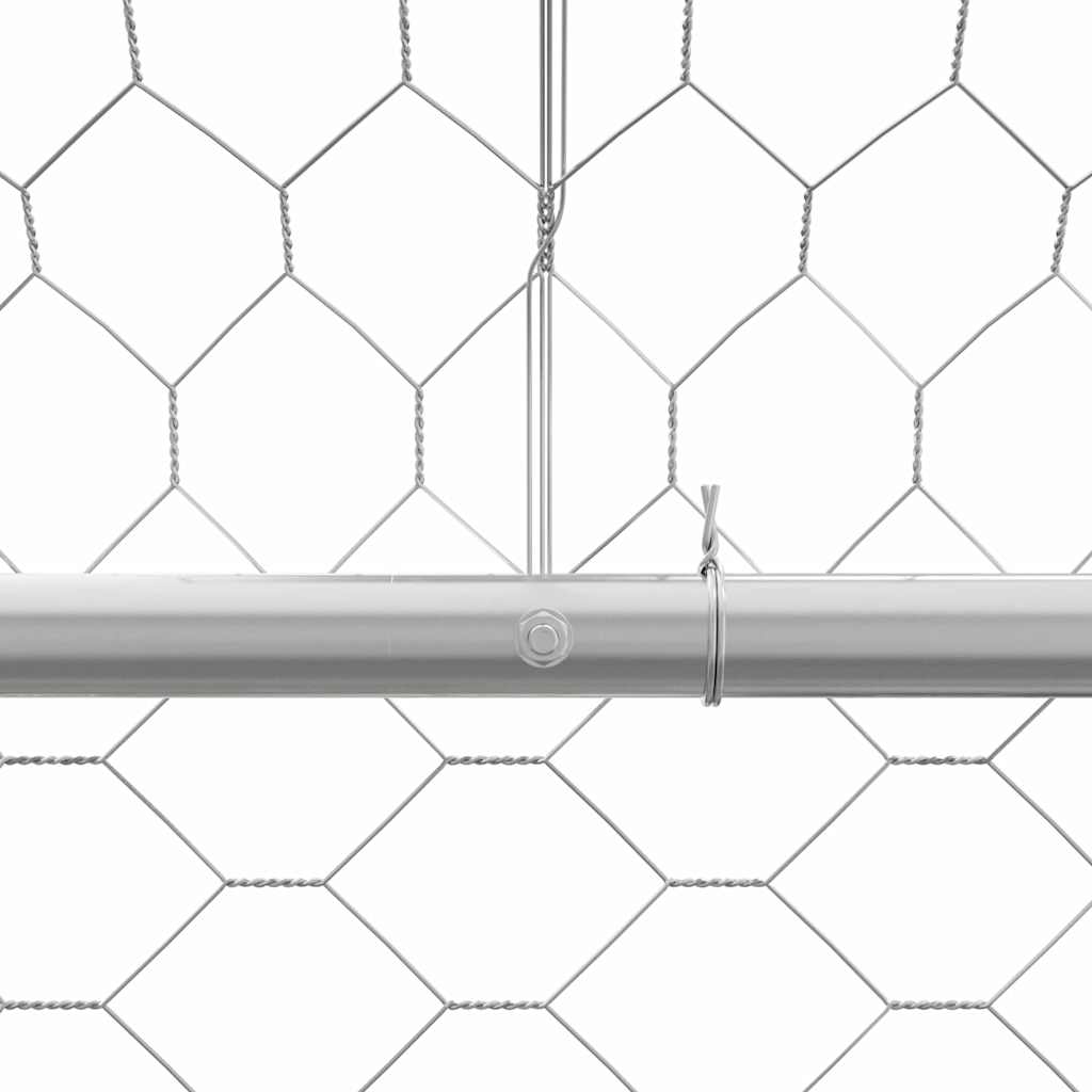 vidaXL Κλουβί Σκύλου με αποθήκευση Ασημί 2 x 2 x 2 m Ατσάλι