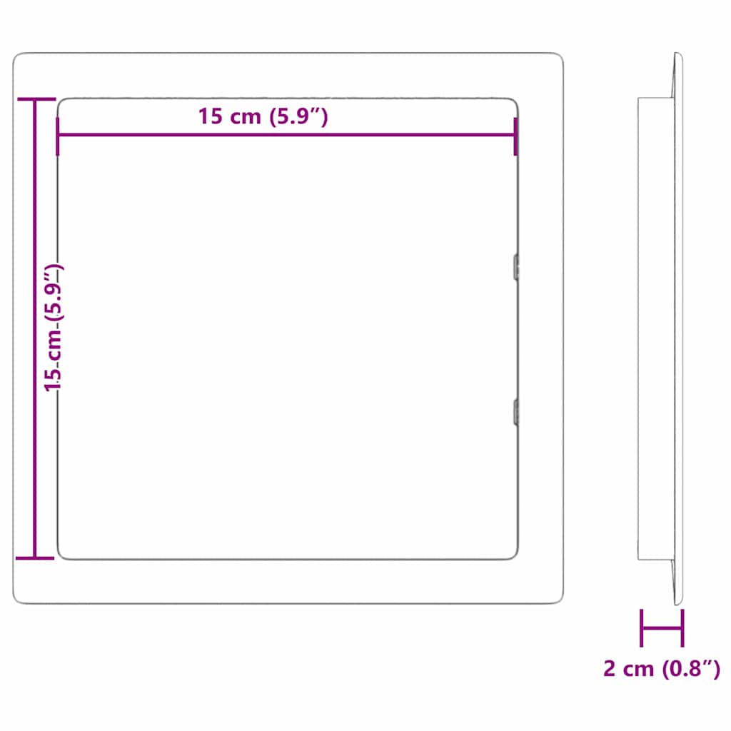 vidaXL Πίνακες Πρόσβασης 2 pcs Λευκό 15 x 15 εκ ΑΒΣ Πλαστικό