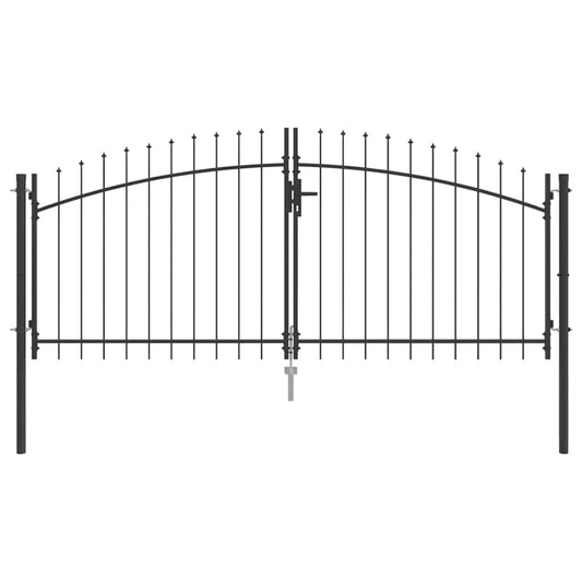 vidaXL Διπλή Πύλη με κλειδαριά Woerden Γκρι 299,5 x 174,5 εκ. Ατσάλι