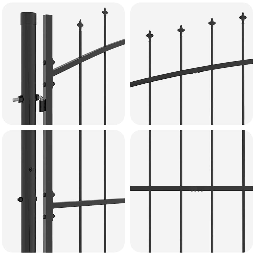 vidaXL Διπλή Πύλη με κλειδαριά Γκρι 299,5 x 199,5 εκ. Ατσάλι