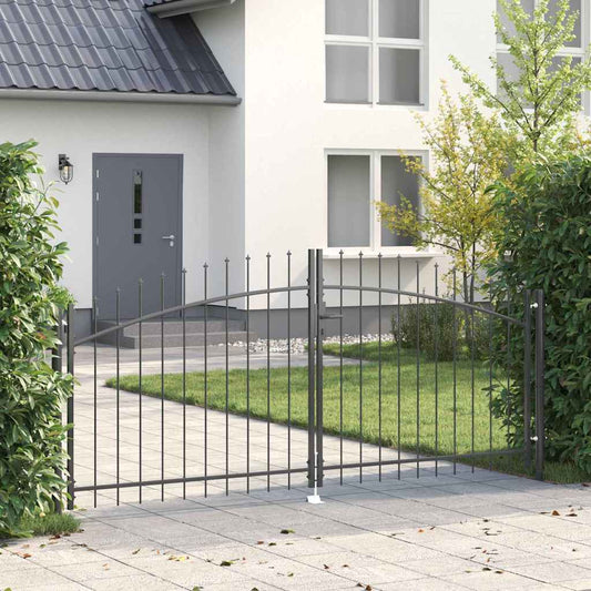 vidaXL Διπλή Πύλη με κλειδαριά Woerden Γκρι 299,5 x 199,5 εκ. Ατσάλι