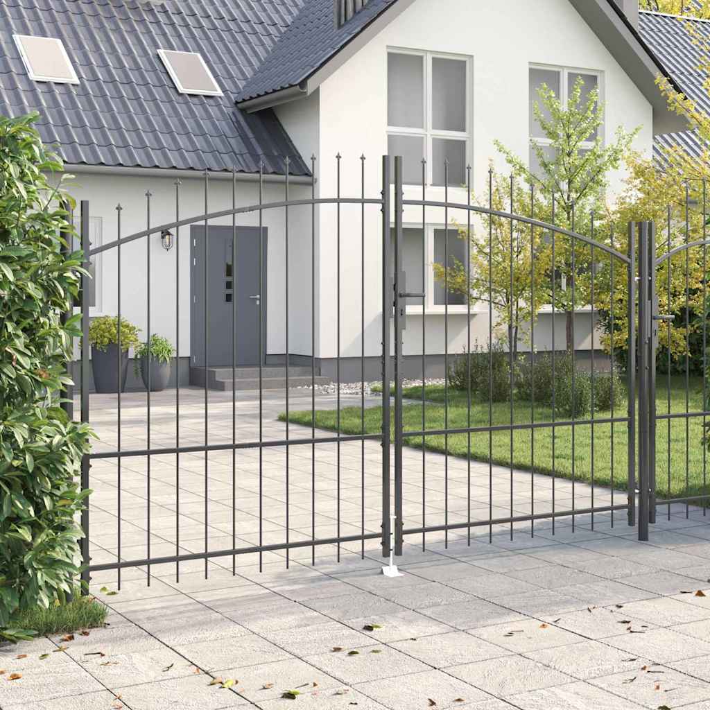vidaXL Διπλή Πύλη με κλειδαριά Woerden Γκρι 299,5 x 224,5 εκ. Ατσάλι