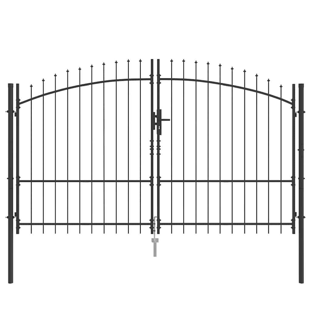 vidaXL Διπλή Πύλη με κλειδαριά Woerden Γκρι 299,5 x 224,5 εκ. Ατσάλι