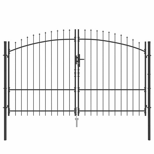 vidaXL Διπλή Πύλη με κλειδαριά Woerden Γκρι 299,5 x 224,5 εκ. Ατσάλι