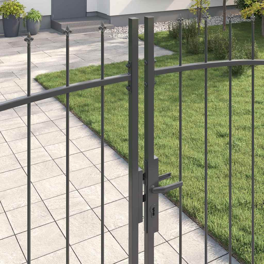 vidaXL Διπλή Πύλη με κλειδαριά Woerden Γκρι 299,5 x 249,5 εκ. Ατσάλι