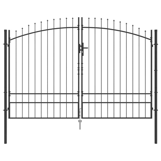 vidaXL Διπλή Πύλη με κλειδαριά Woerden Γκρι 299,5 x 249,5 εκ. Ατσάλι