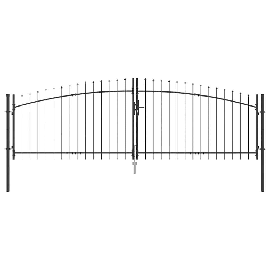 vidaXL Διπλή Πύλη με κλειδαριά Woerden Γκρι 400 x 199.5 εκ. Ατσάλι