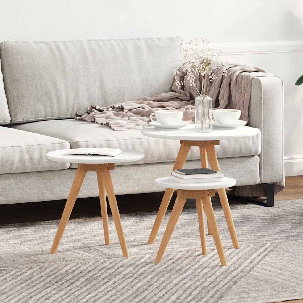 Σετ Τραπεζιών Καφέ vidaXL από Στερεό Ξύλο Καρυδιάς και Μηχανικά Ξύλα