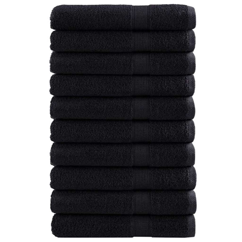 vidaXL Πετσέτα Επισκεπτών SOLUND 25 pcs Μαύρο 80 x 200 cm 550 gsm