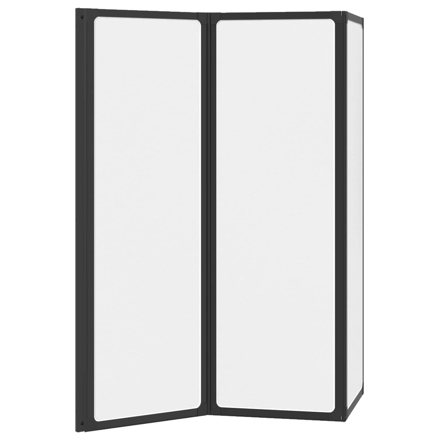 vidaXL Διαχωριστικό ντους Μαύρο 120 x 2 x 117 εκ Αλουμίνιο και PP