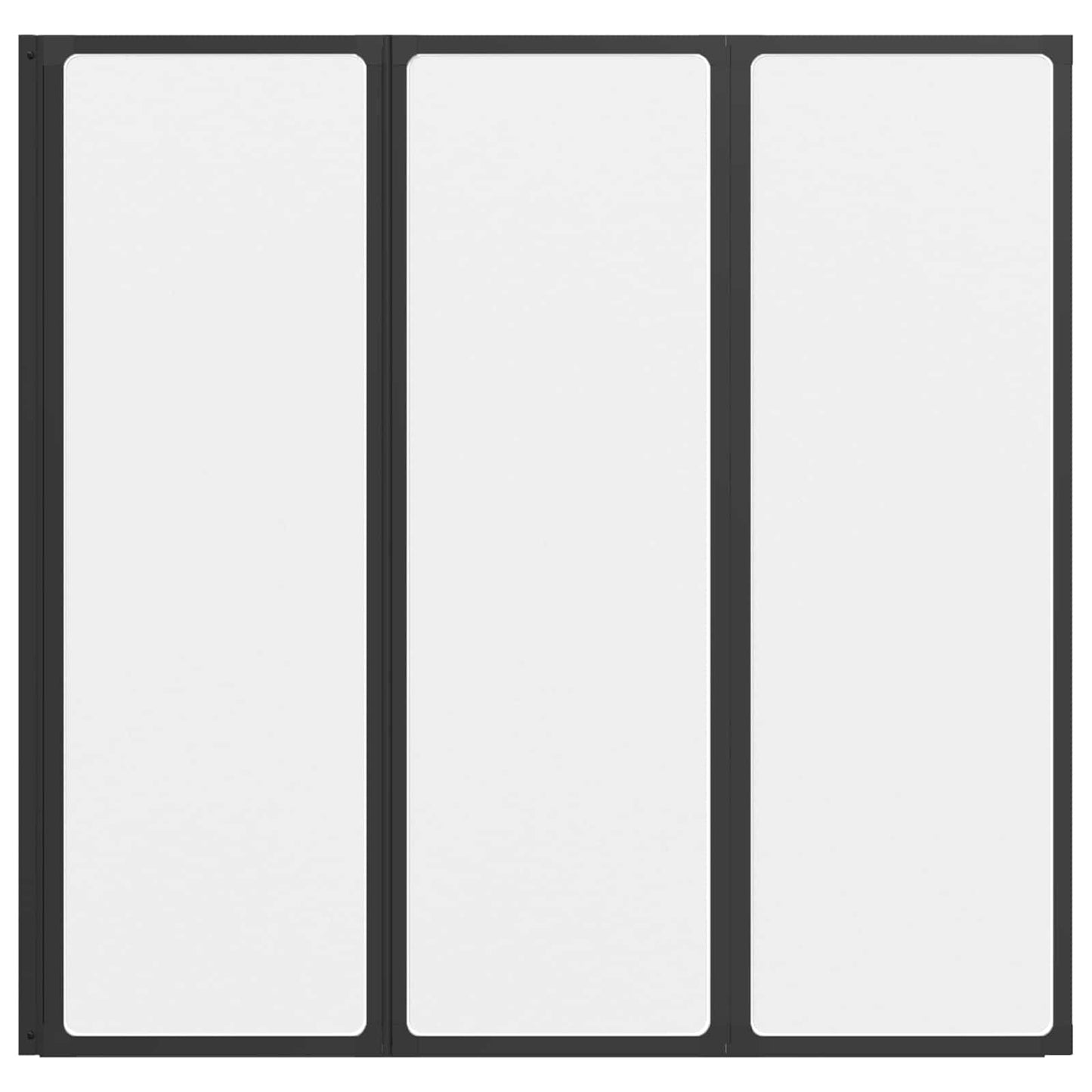 vidaXL Διαχωριστικό ντους Μαύρο 120 x 2 x 117 εκ Αλουμίνιο και PP