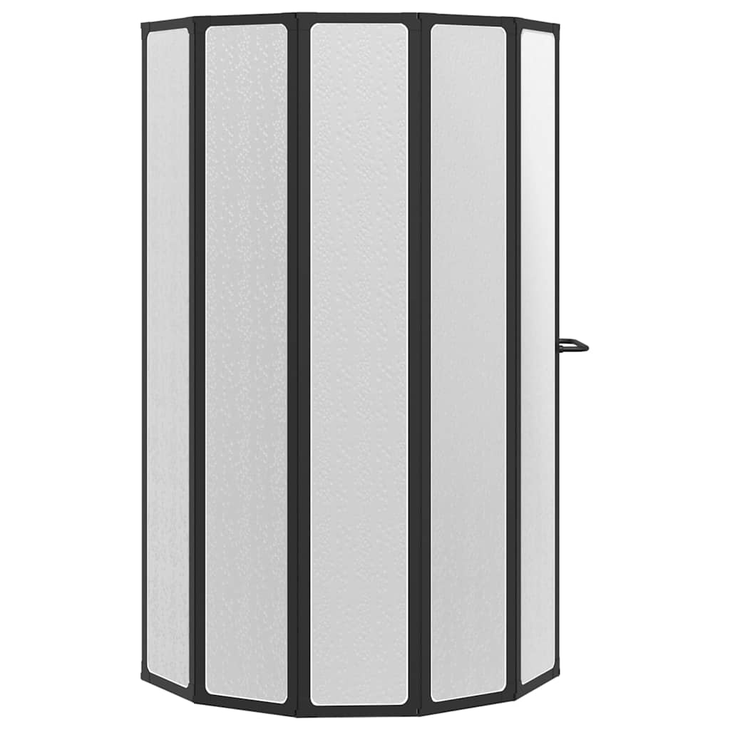 vidaXL Διαχωριστικό ντους Πτυσσόμενος Μαύρο 168 x 140 εκ Αλουμίνιο