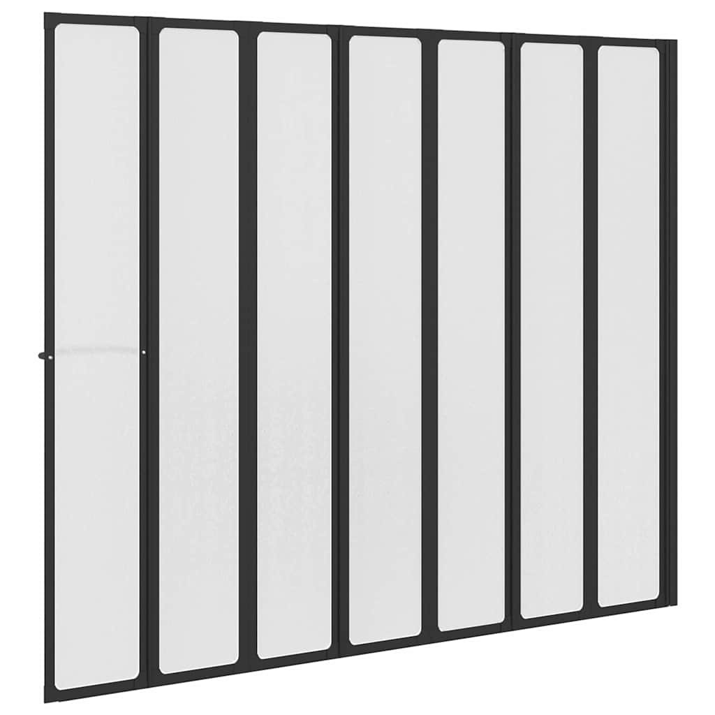 vidaXL Διαχωριστικό ντους Πτυσσόμενος Μαύρο 168 x 140 εκ Αλουμίνιο