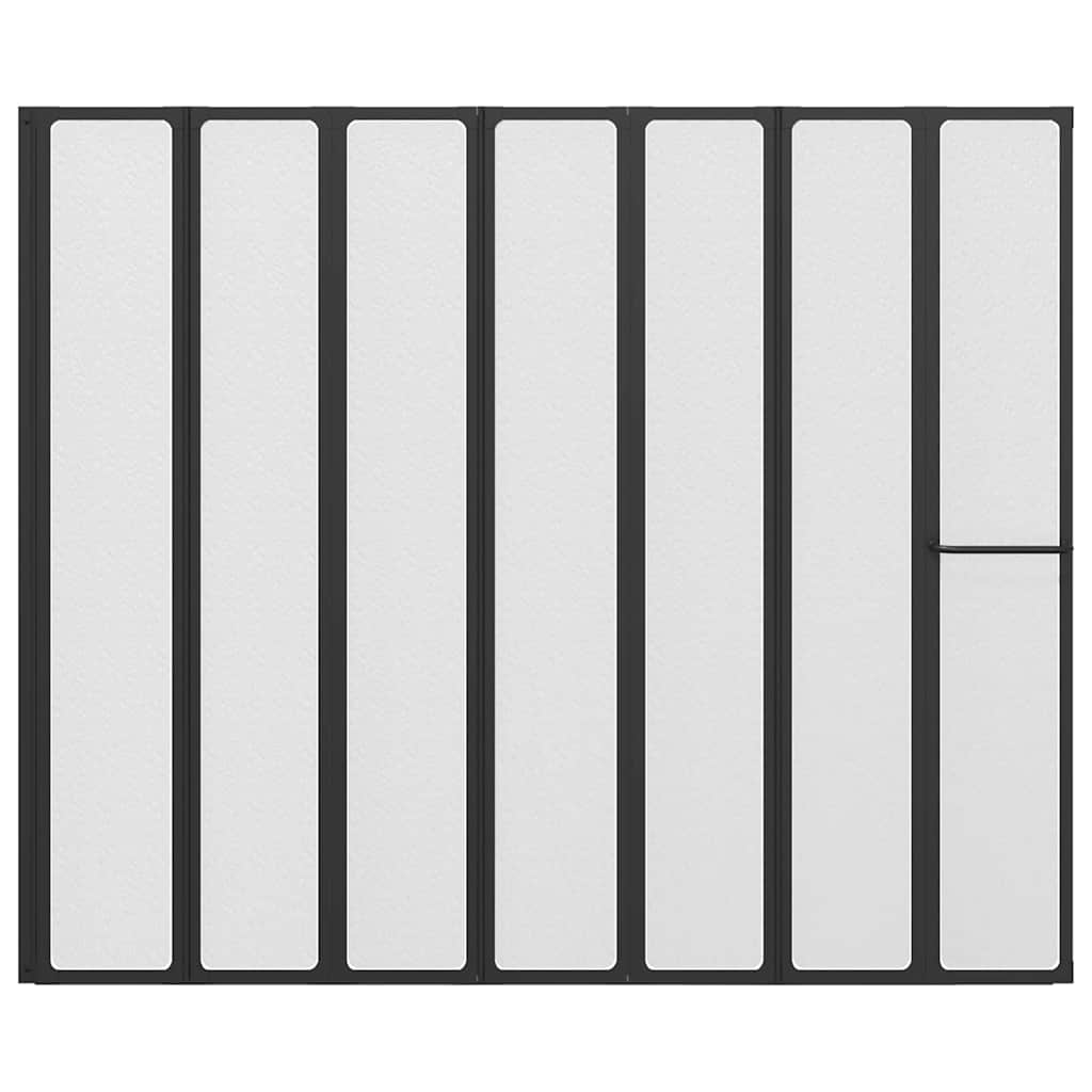 vidaXL Διαχωριστικό ντους Πτυσσόμενος Μαύρο 168 x 140 εκ Αλουμίνιο