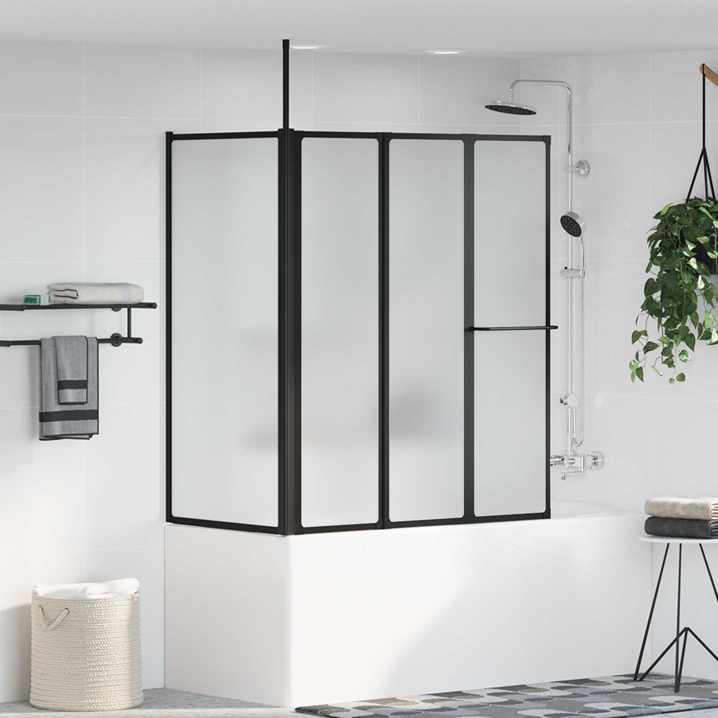 vidaXL Διαχωριστικό ντους Λευκό 120 x 70 x 137 εκ. Αλουμίνιο