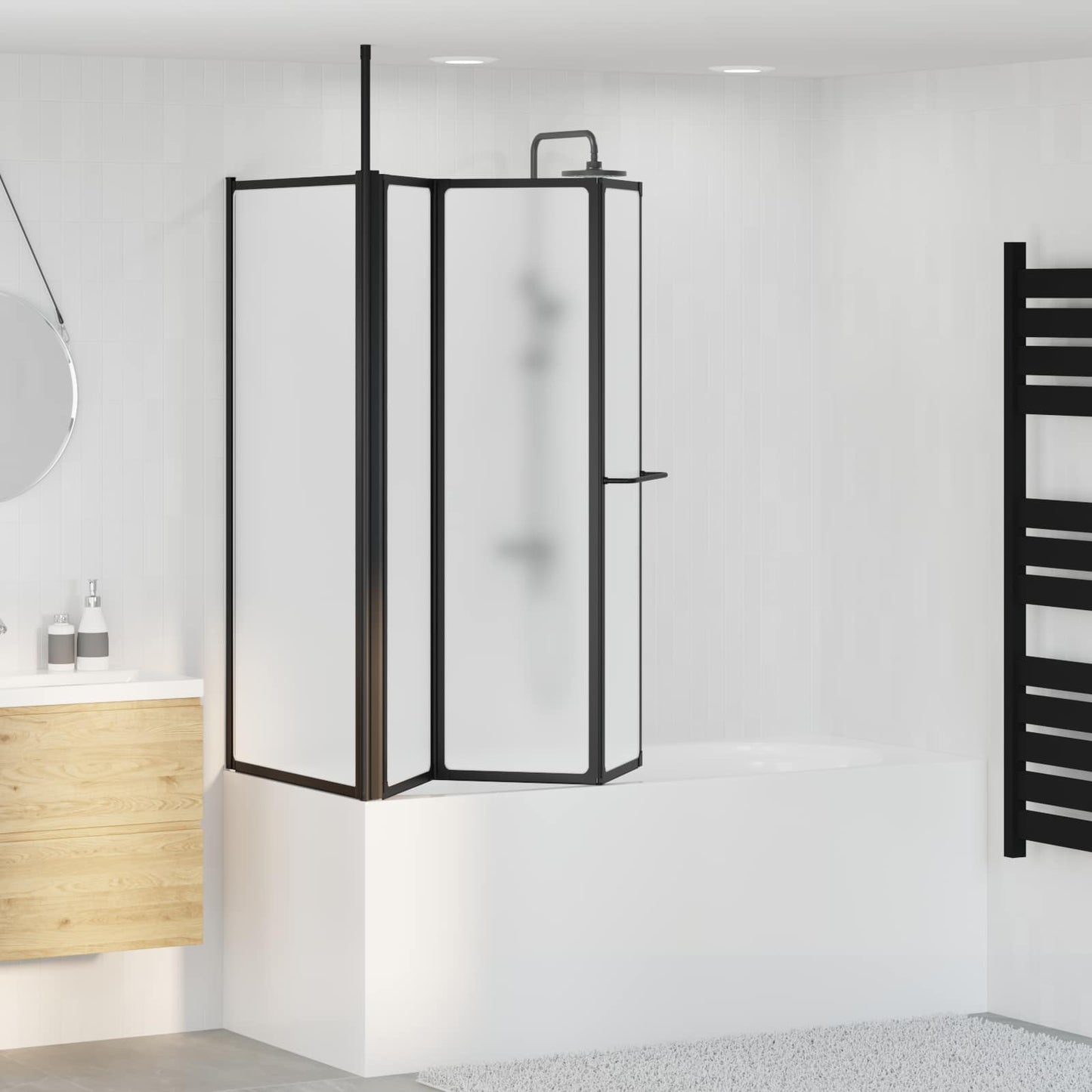 vidaXL Διαχωριστικό ντους Λευκό 120 x 70 x 137 εκ. Αλουμίνιο