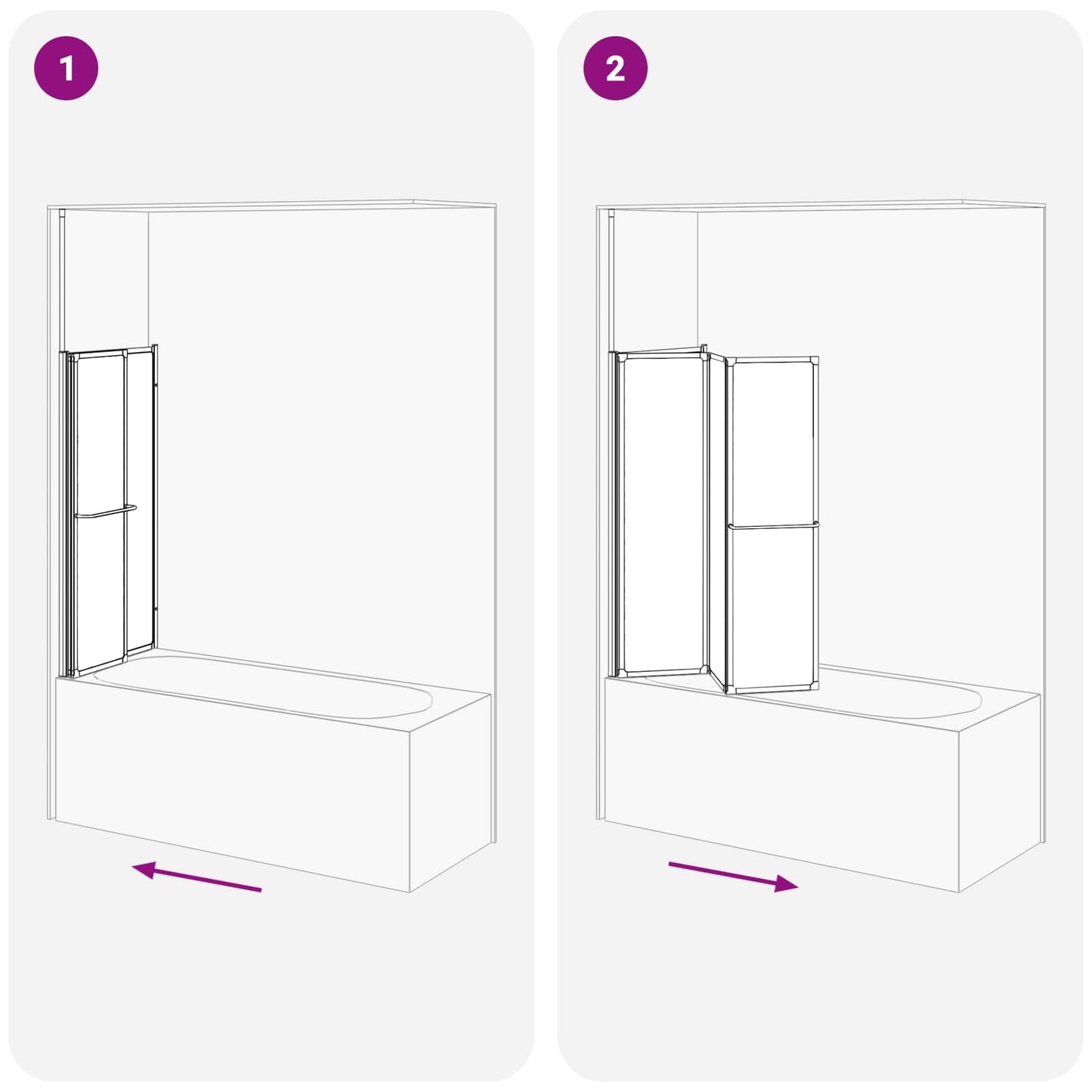 vidaXL Διαχωριστικό ντους Λευκό 120 x 70 x 137 εκ. Αλουμίνιο