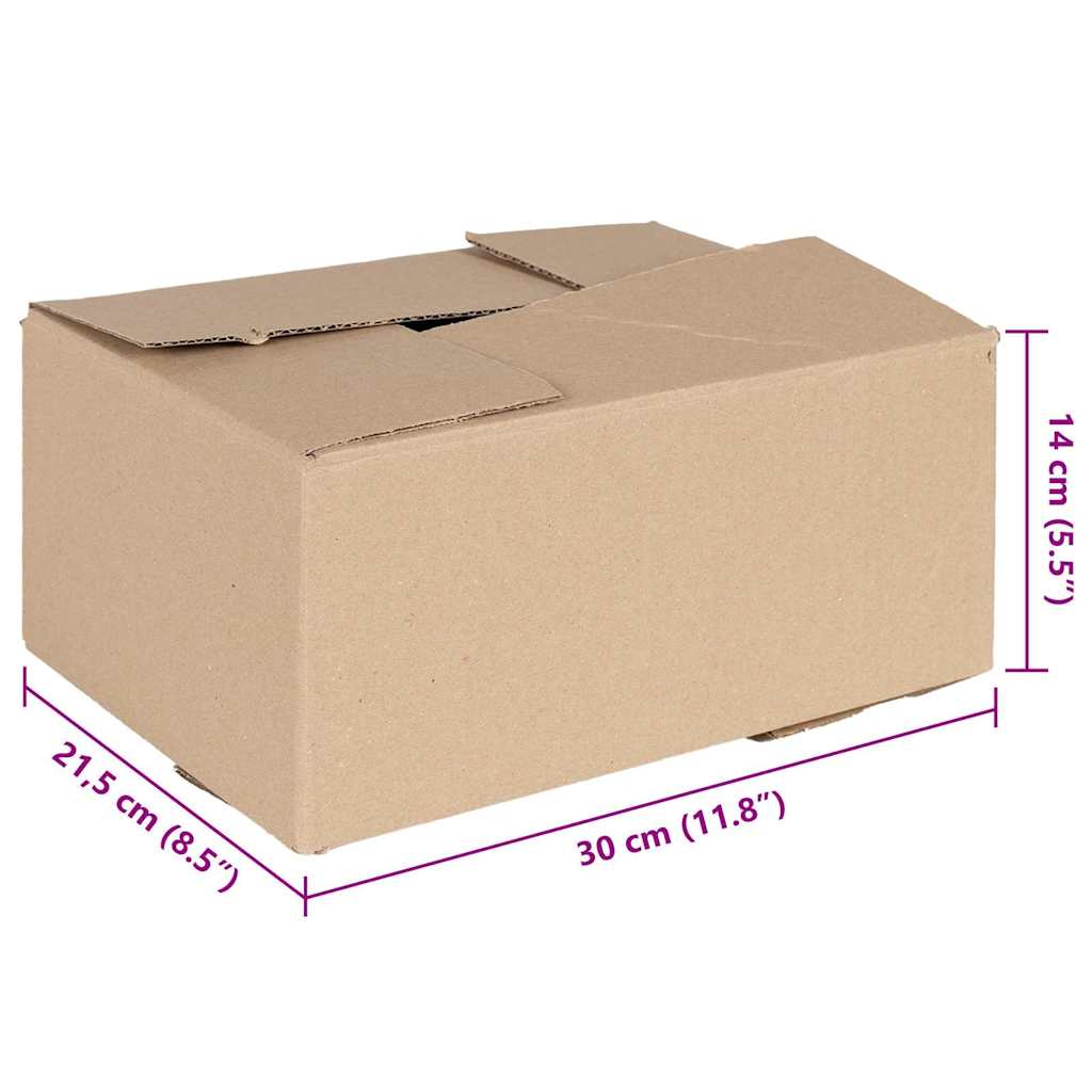 vidaXL Πτυσσόμενο Κουτί 50 pcs Φυσικό 30 x 21,5 x 14 εκ. Χαρτόνι
